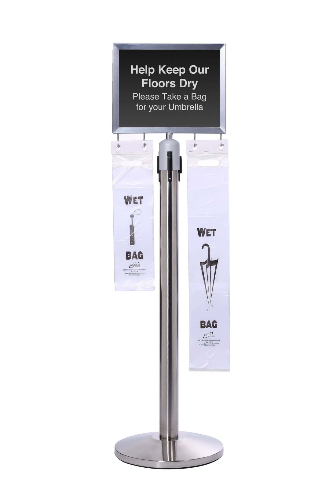 umbrella sign on post