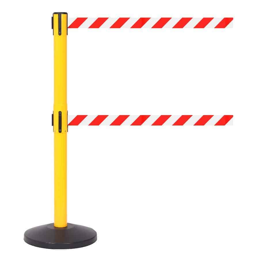 Safety Line Twin 3.4m Free-Standing Retractable Belt Barrier
