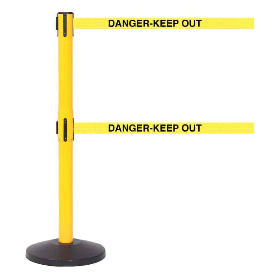Safety Line Twin 3.4m Free-Standing Retractable Belt Barrier