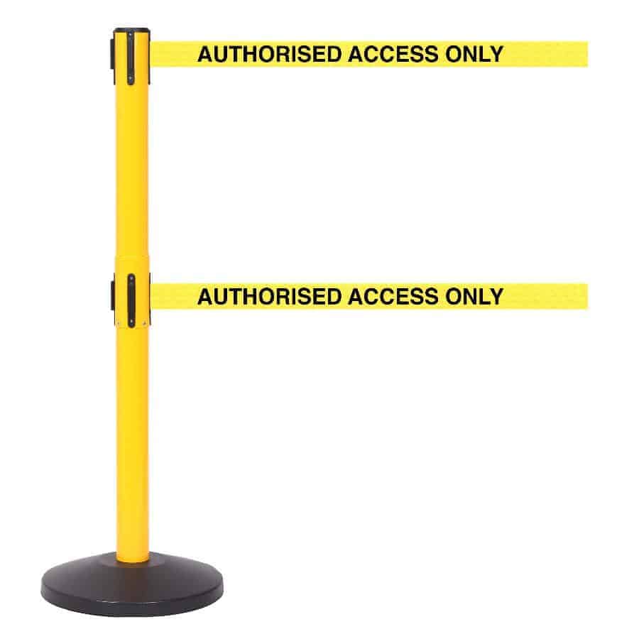 Safety Line Twin 3.4m Free-Standing Retractable Belt Barrier