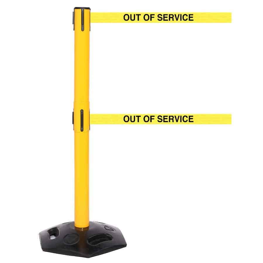 Safety Line Twin 3.4m Free-Standing Retractable Belt Barrier