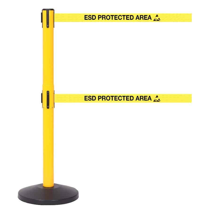 Safety Line Twin 3.4m Free-Standing Retractable Belt Barrier