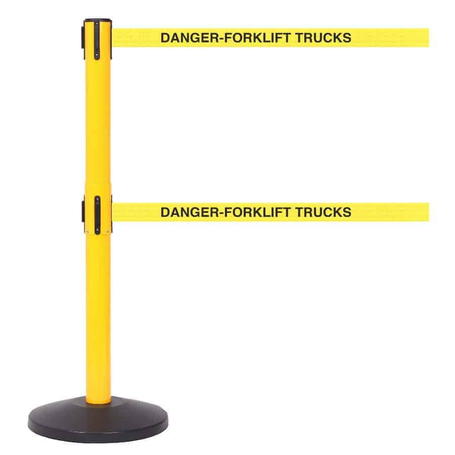 Safety Line Twin 3.4m Free-Standing Retractable Belt Barrier