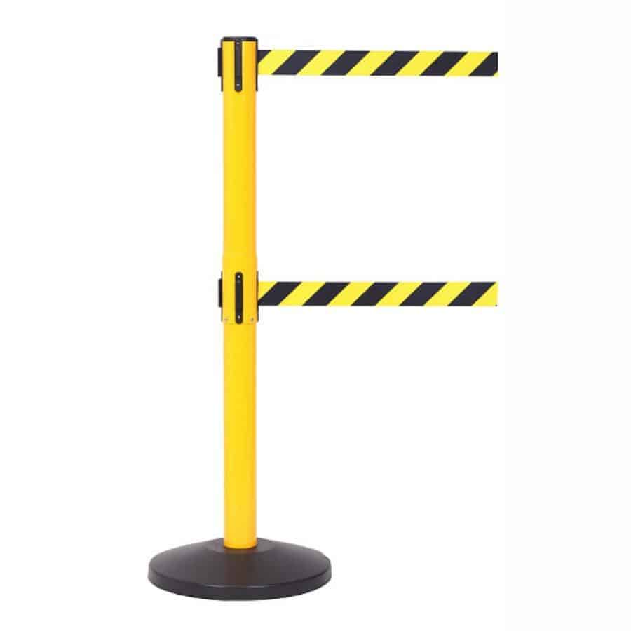 Safety Line Twin 3.4m Free-Standing Retractable Belt Barrier