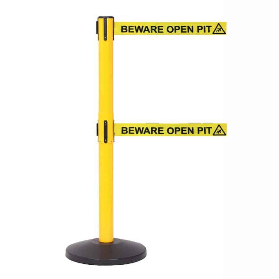 Safety Line Twin 3.4m Free-Standing Retractable Belt Barrier
