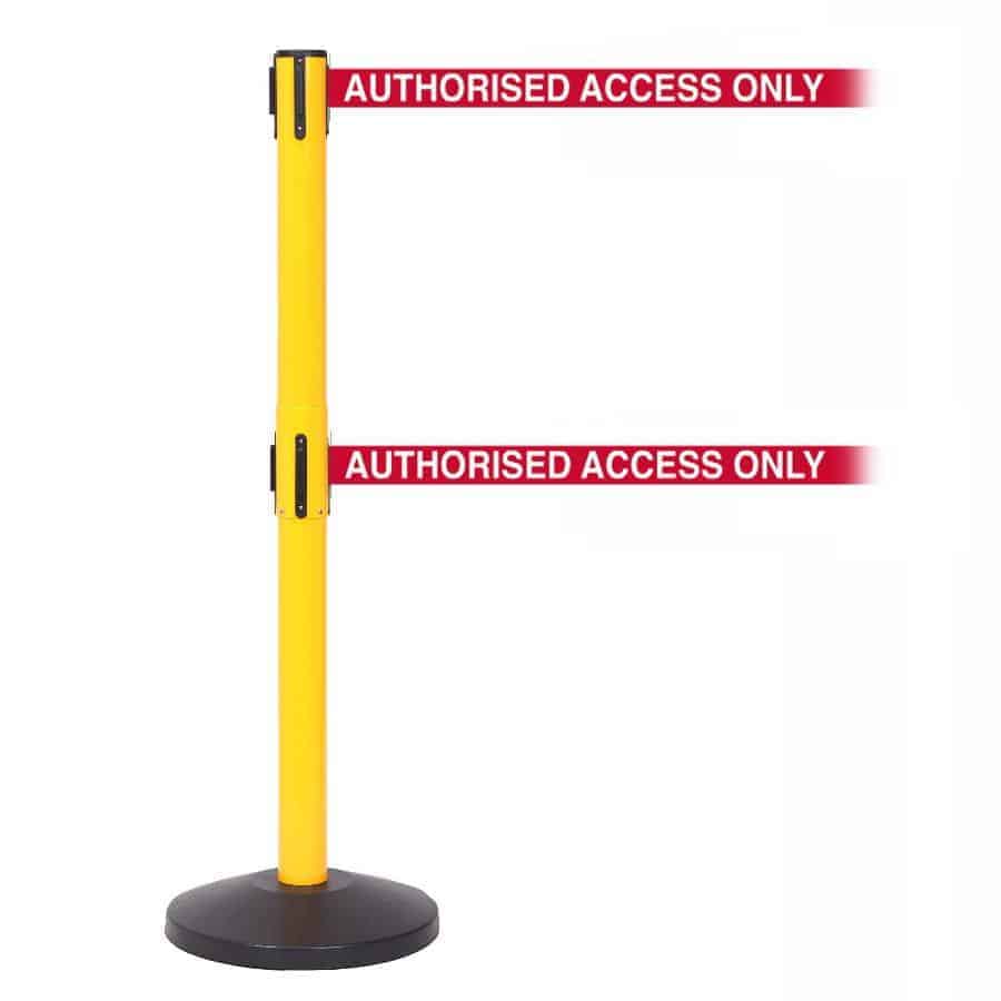 Safety Line Twin 3.4m Free-Standing Retractable Belt Barrier