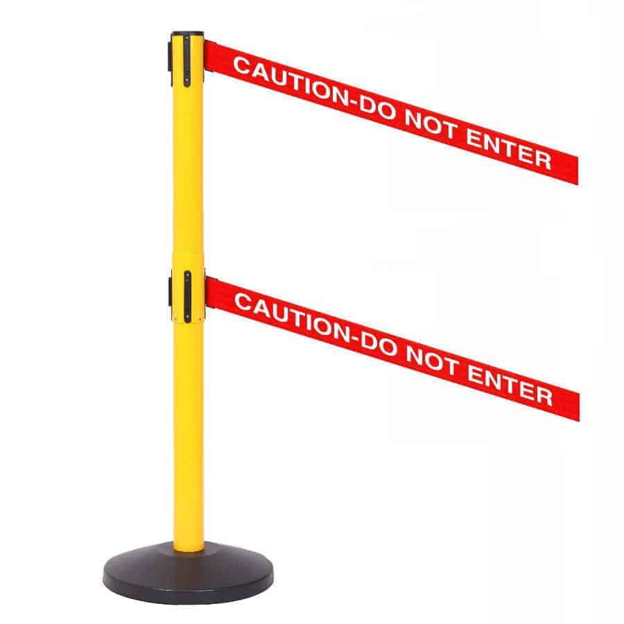 Safety Line Twin 3.4m Free-Standing Retractable Belt Barrier