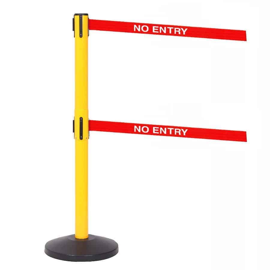 Safety Line Twin 3.4m Free-Standing Retractable Belt Barrier