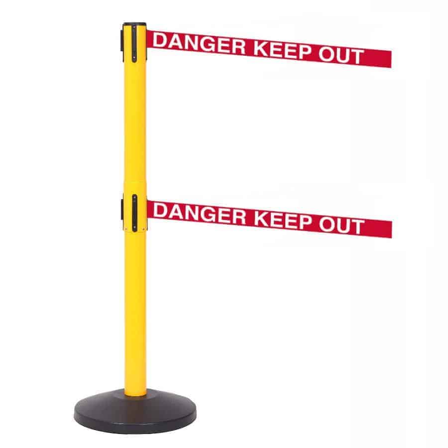 Safety Line Twin 3.4m Free-Standing Retractable Belt Barrier