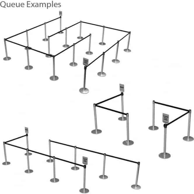 Guideline 3.4m Free-Standing Retractable Belt Barrier – Black